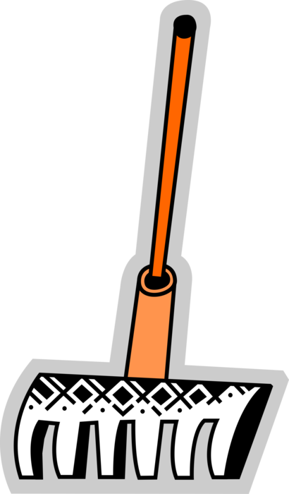 Vector Illustration Of Garden Rake For Yard Work Raking - Vector Illustration Of Garden Rake For Yard Work Raking (410x700)