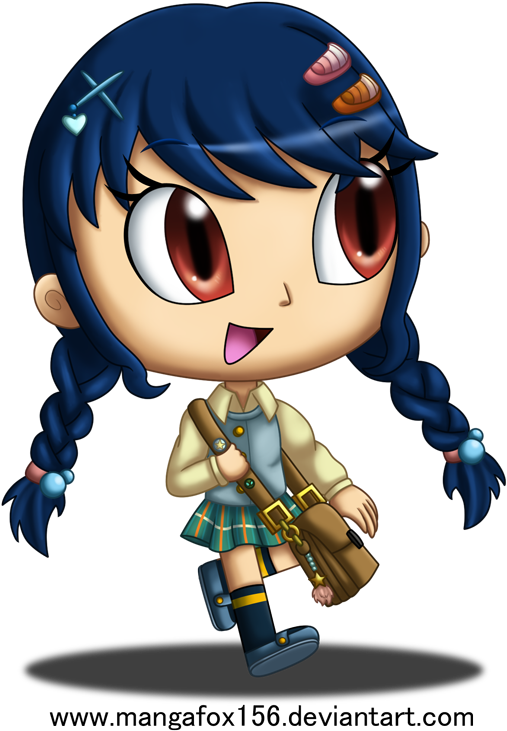 Chibi School Girl By Mangafox156 - Drawing (574x800)