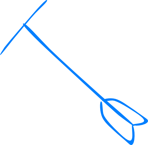 Embedded Blue Arrow Tail Up Left Clip Art - Embedded Blue Arrow Tail Up Left Clip Art (600x587)