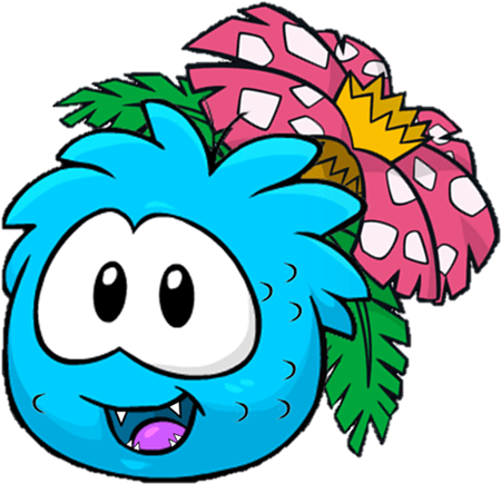 Puffle Venusaur - Puffle Azul (529x467)