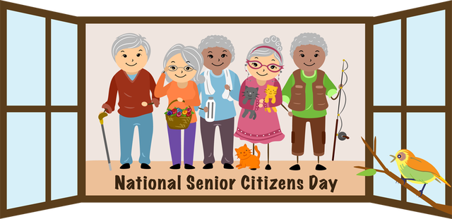 National Senior Citizens Day Cartoon Picture - World Senior Citizen Day 2017 (640x311)