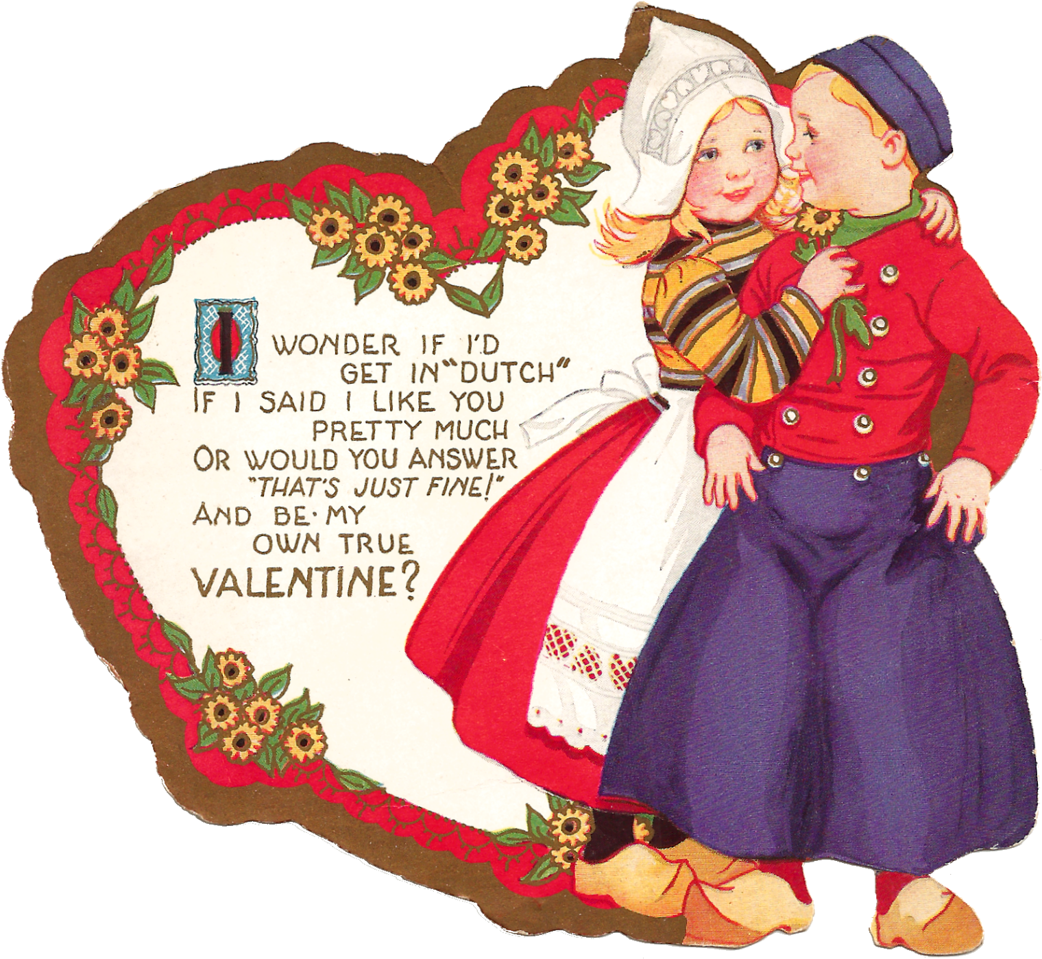 I've Given You A Blank Version Of The Digital Valentine - Vintage Valentine Couple (1600x1477)