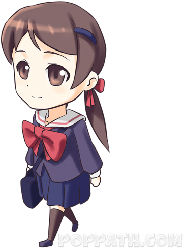 How To Draw A Chibi School Girl Pop Path - Chibi (500x500)