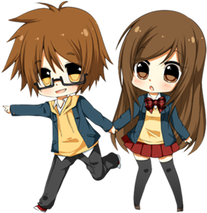 Cute Anime Couple - Anime Chibi Boy And Girl (768x432)
