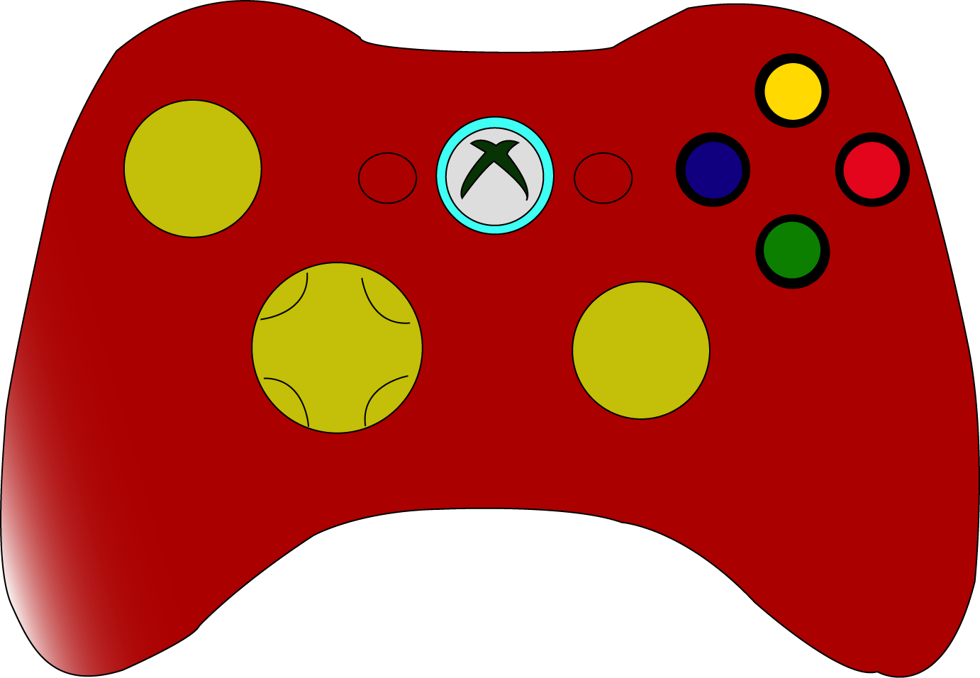 Xbox 360 Matte Black Xbox 360 Matte Black Red Ring - Xbox 360 Controller (1382x956)