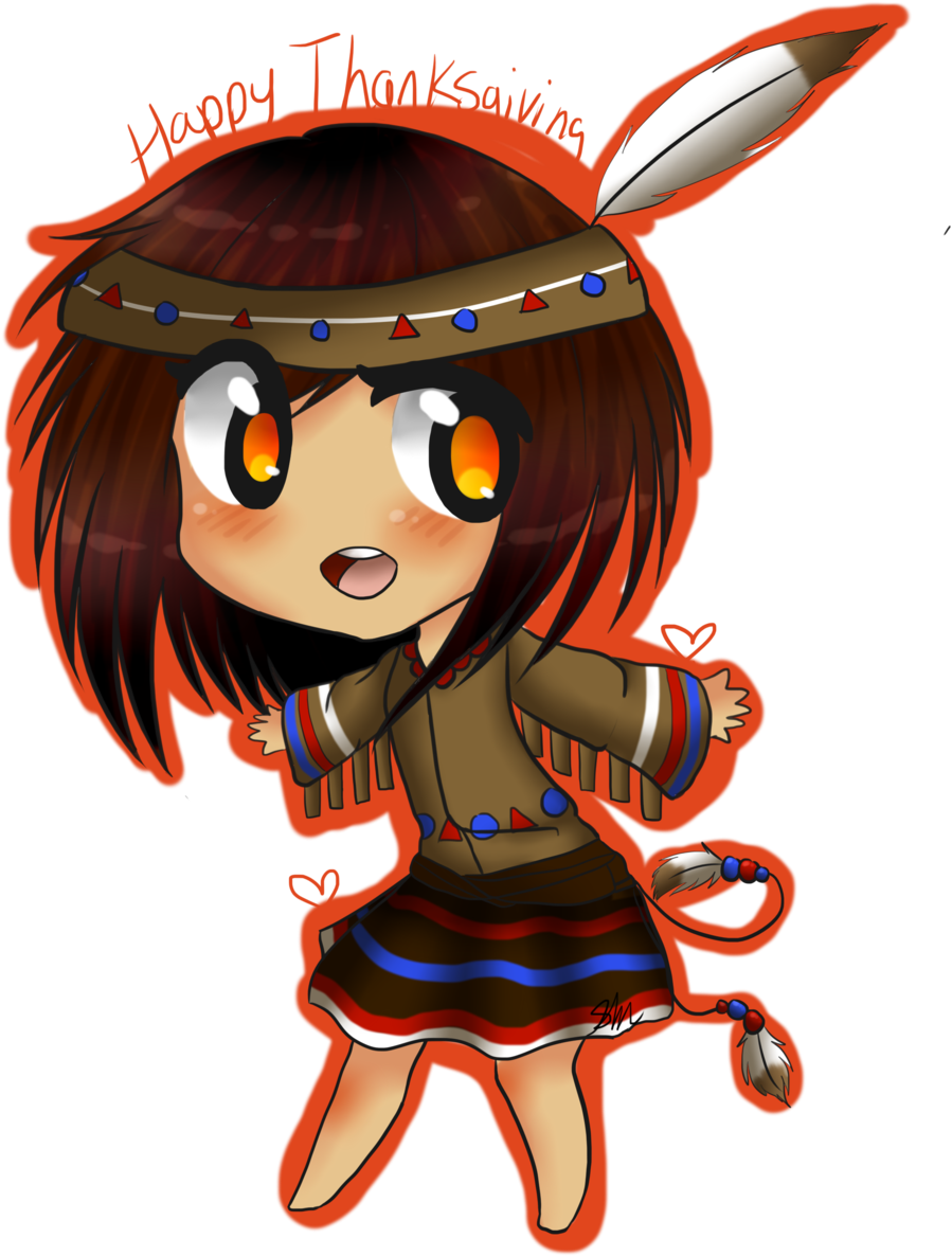 Chibi Indian - Anime Chibi Thanksgiving (1024x1303)