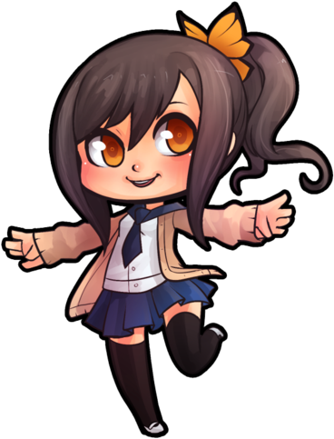 Chibi Commission For My Friend Aya Over On The League - School Uniform (400x507)