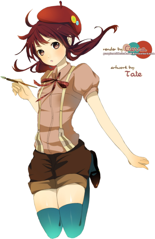 Artist Anime Girl Render By Erion-xx - Anime Girl Artist Render (600x848)