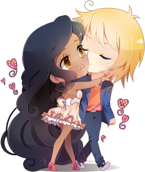 Bonequinhas Kawaii - - Anime Parejas Chibi (733x703)