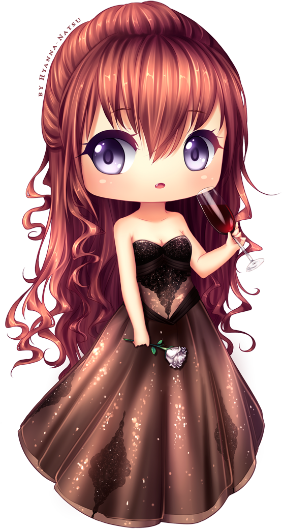 Commission - White Rose - Long Hair Chibi Girl (557x1040)
