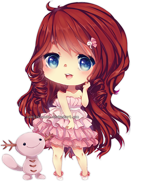 Omg She's So Kawaii I Want To Kiss Her Awww So Cute - Chibi Girl With Flowers In Her Hair (459x584)