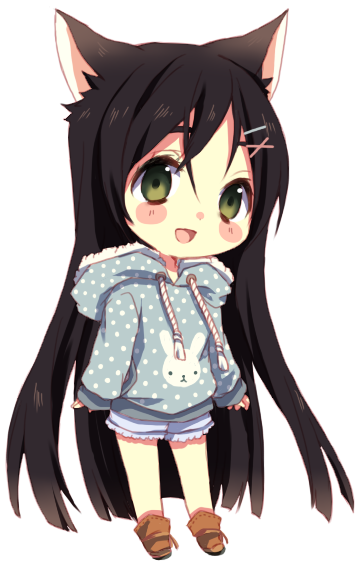 Jigsu By Nemuroudelux On Deviantart - Black Hair Anime Chibi (367x579)