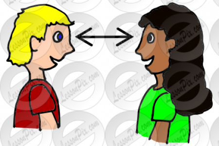 Eye Contact Clipart - Conversation Clipart (450x300)