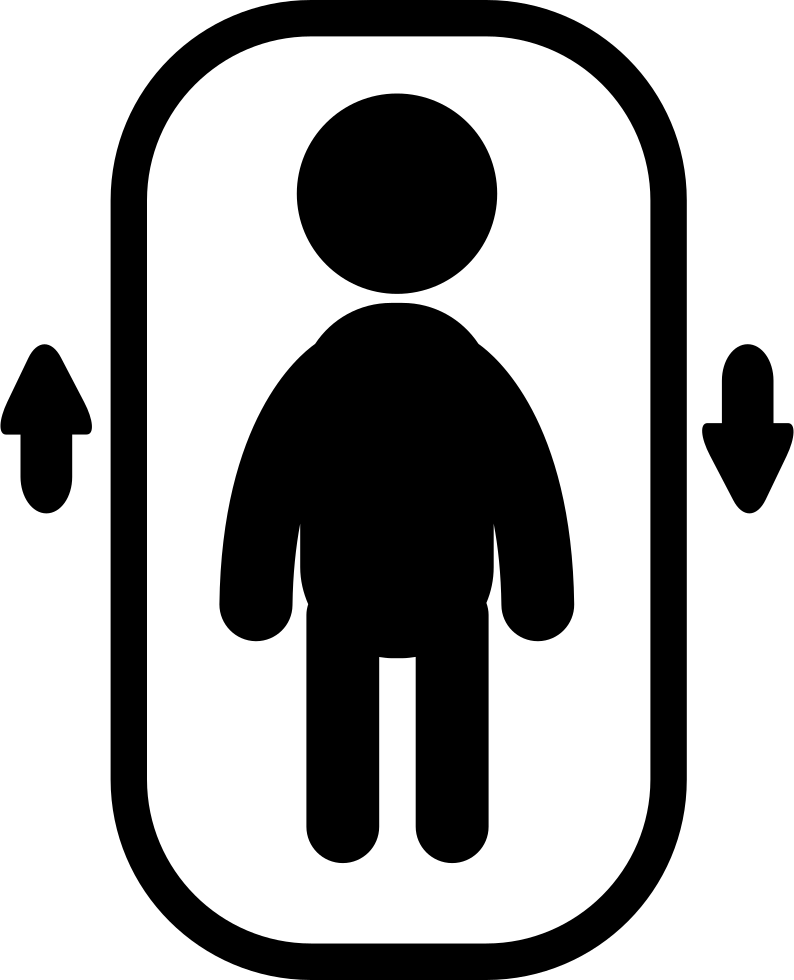 Elevator With One Person Inside And Up And Down Arrows - Стрелка Вверх Вниз Лифт (794x980)