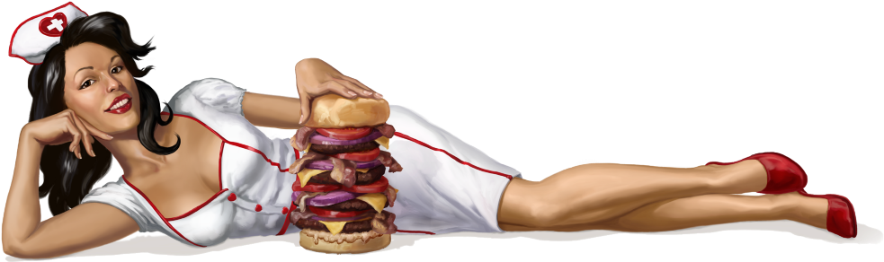 A Popular Tourist Destination In Las Vegas, Heart Attack - Heart Attack Grill (1019x291)