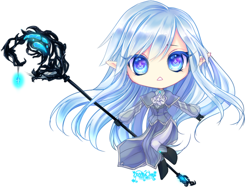 Shiorihikaru By Karameruyukika - Anime Chibi Girl Witch (900x765)