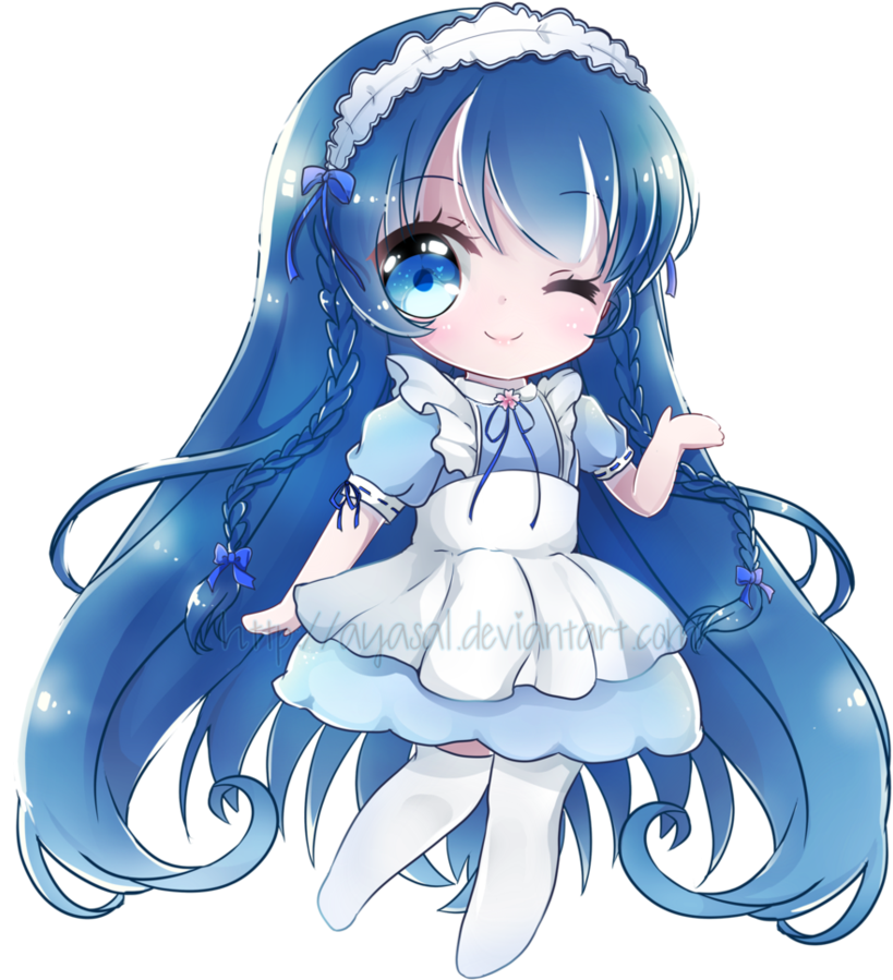 [cm] Chibi Saphiraz Lil Jewels [w - Blue Hair Chibi Anime Girl (838x953)