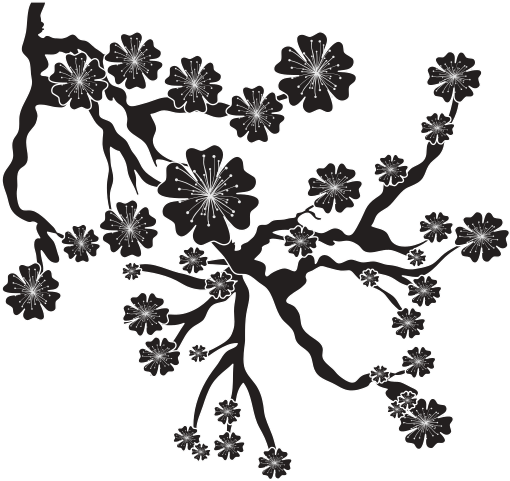 Cherry Blossom Icon Iimage - Cherry Blossom Icons Black White (550x550)