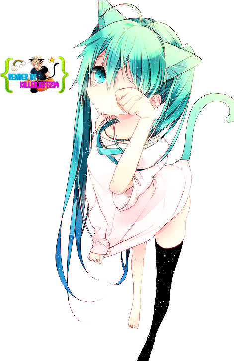 Hatsune Miku Anime Catgirl Manga Vocaloid - Hatsune Miku Anime Neko (500x727)