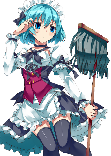 Akashi Render By Yanderehimeliachan On Deviantart - Anime Girl Maid With Blue Hair (429x600)