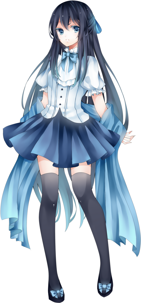 Anime Girl Png Blue (900x1273)