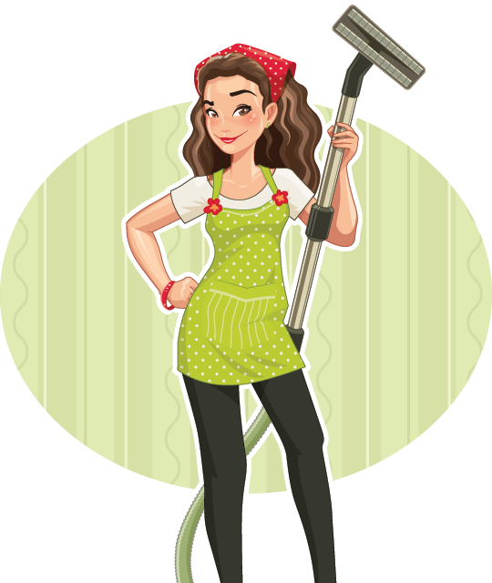 Our Clients - Cleaning Woman Cartoon (540x640)