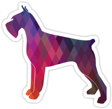 Giant Schnauzer Dog Colorful Geometric Pattern Silhouette - Schnauzer (375x360)