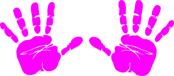 Handprint Clipart Border - Right Hand Print Clip Art (570x249)