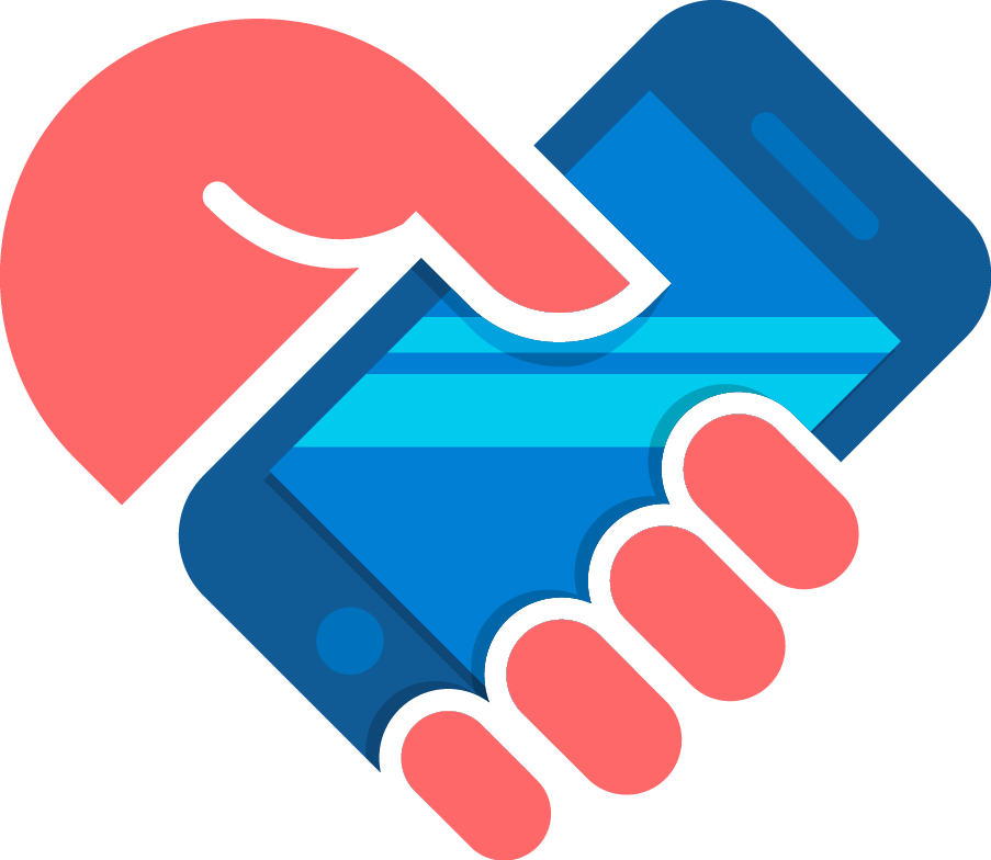 Vector Smartphone Hand Consisting Heart Graphics - Vector Smartphone Hand Consisting Heart Graphics (903x784)