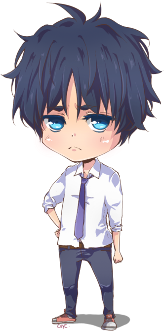 Unnamed Oc Blue Eyed Boy By Csyc Anime Chibi Paint Boy 400x695 Png Clipart Download