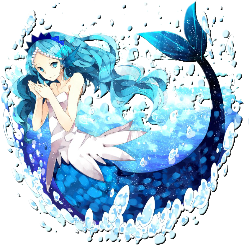 Mermaid Girl Anime Blue By Cristhal17 - Anime Mermaid (850x850)