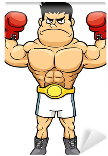 Vector Illustration Of Boxing Champion Wall Mural • - Boxer Cartoon (400x400)