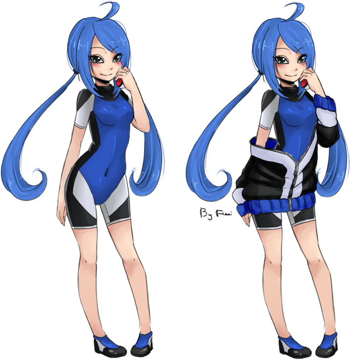 Pokemon Trainer By Fimii - Blue Haired Pokemon Trainer.