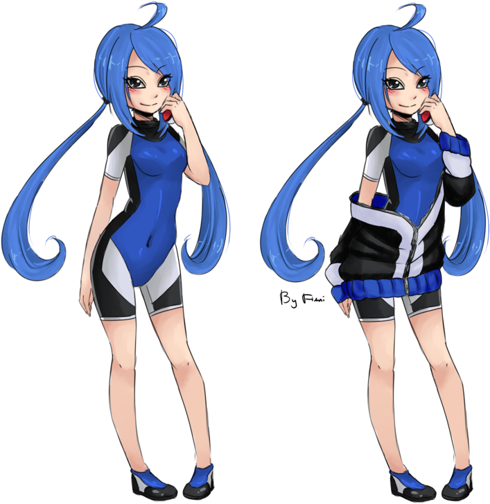Pokemon Trainer By Fimii - Blue Haired Pokemon Trainer (800x770)