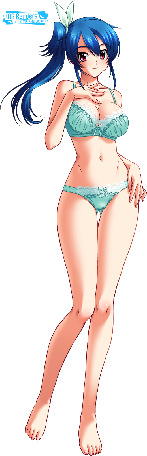 Anime Render Ecchi Transparent Background Barefoot - Barefoot Anime Girl Render (519x1600)