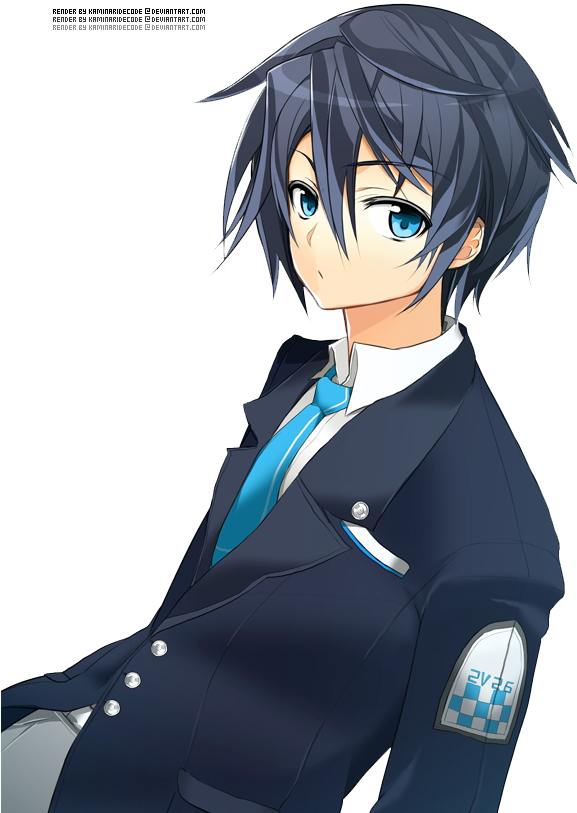 Forum - Anime Blue Hair Boy (591x825)