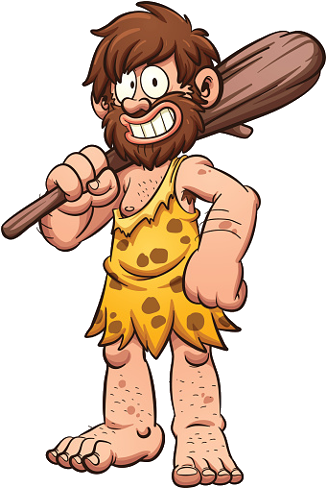 Cartoon Caveman With Club - Illustration (500x500)