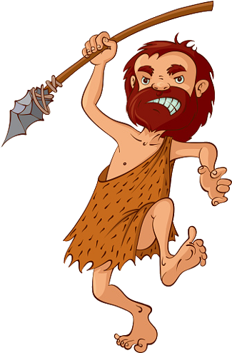 Funny Caveman With Spear - Funny Caveman (500x500)
