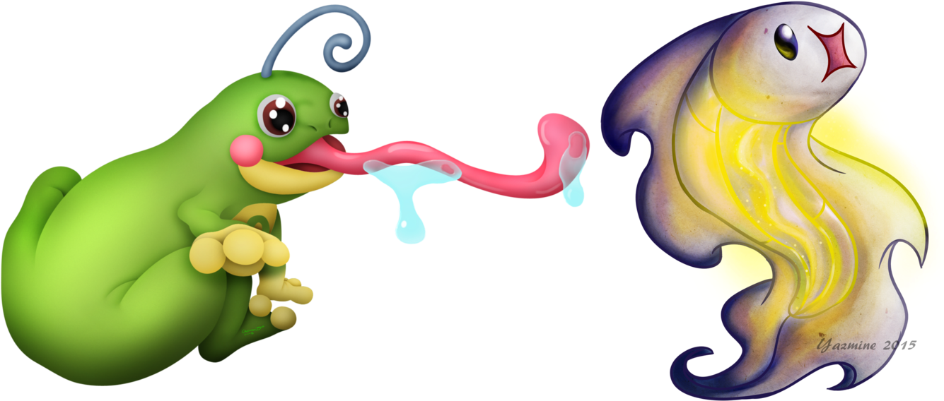 Politoed And Tynamo By Cavemanboo - Politoed Tongue (1356x588)