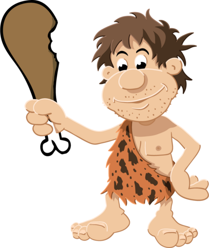 Caveman Food - Caveman Cartoon (423x500)