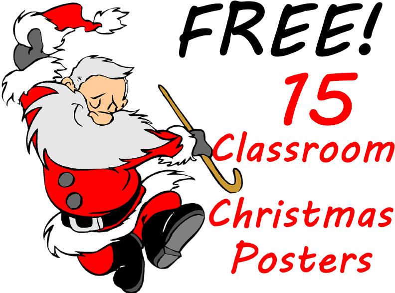 15 Free Christmas Posters To Brighten Up Any Classroom - Merry Christmas Dancing Santa (800x600)