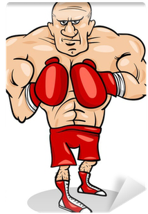 Boxer Sportsman Cartoon Illustration Wall Mural • Pixers® - Cartoon Boxer (400x400)