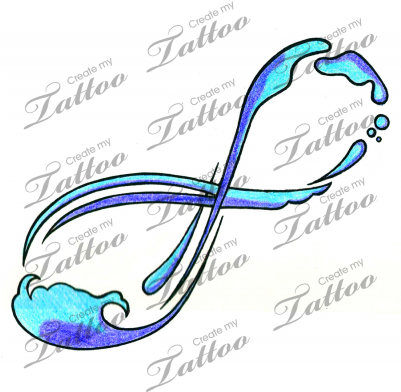 Water Infinity Sign Tattoo - Shield Tattoo Designs (400x400)