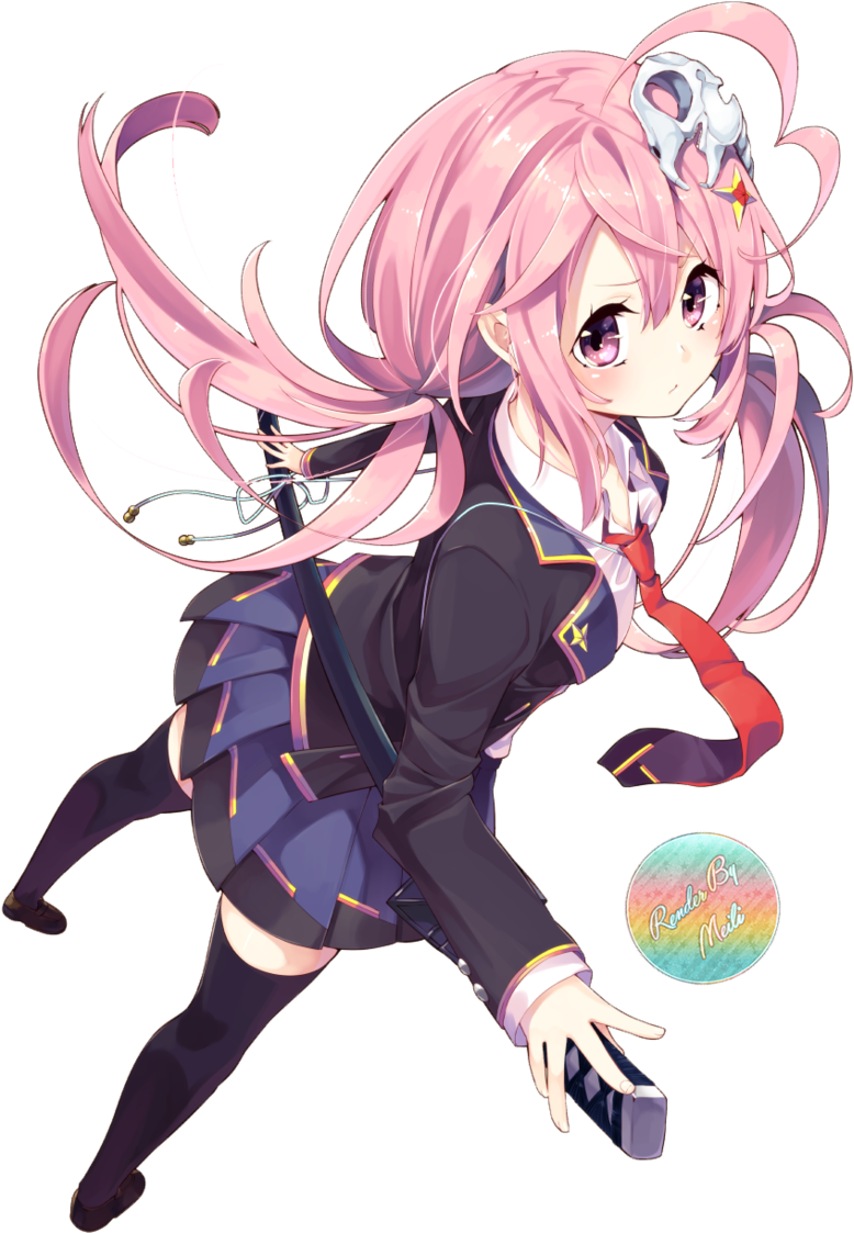 Anime Pink Hair Girl Render By Meilichan15 On Deviantart - Anime Girl Pink Hair (800x1159)