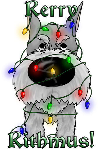 Schnauzer Rerry Rithmus Greeting Cards - Schnauzer - Rerry Rithmus Rectangle Magnet (400x560)