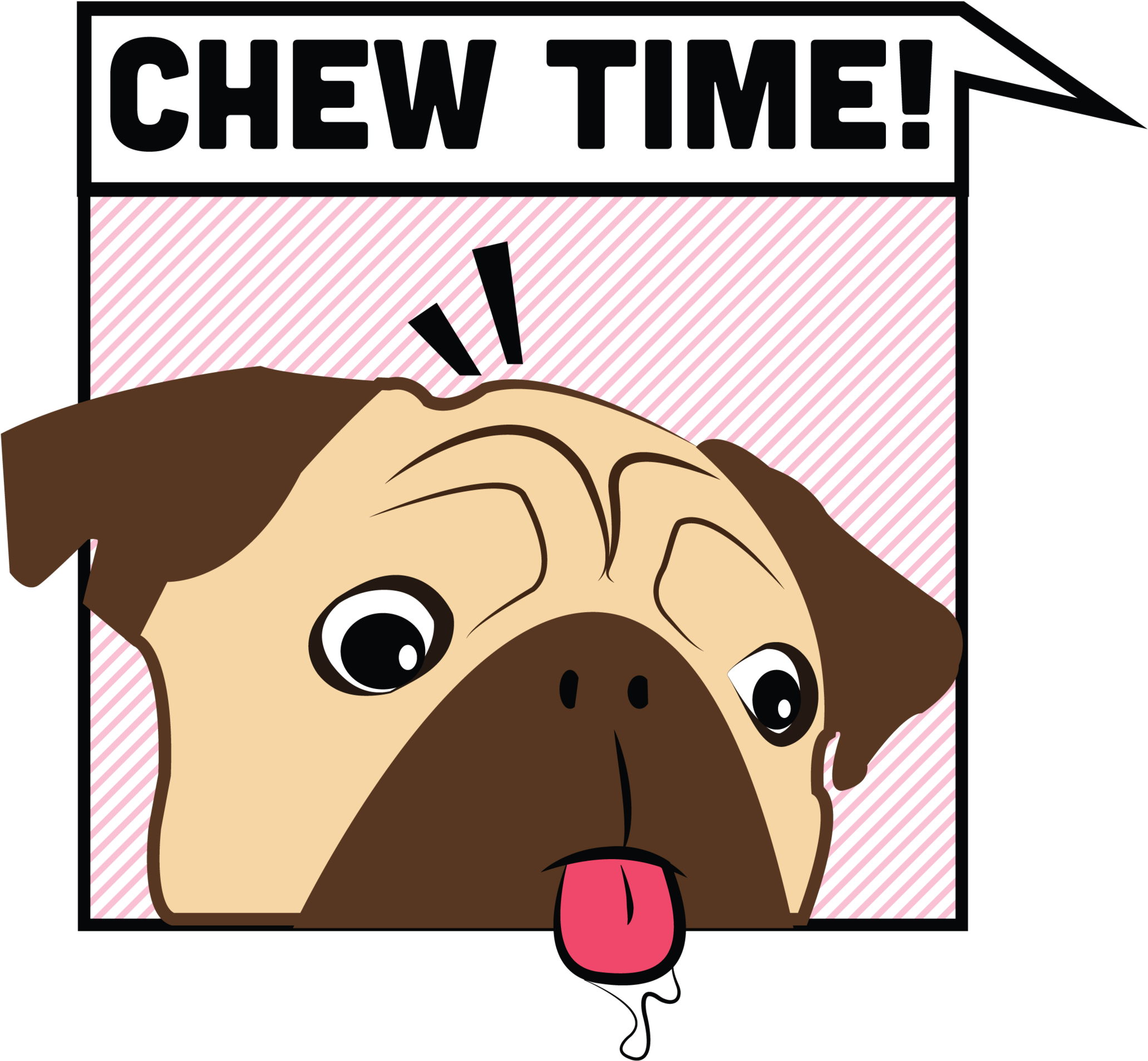 Chew Time - Pug (2360x2225)