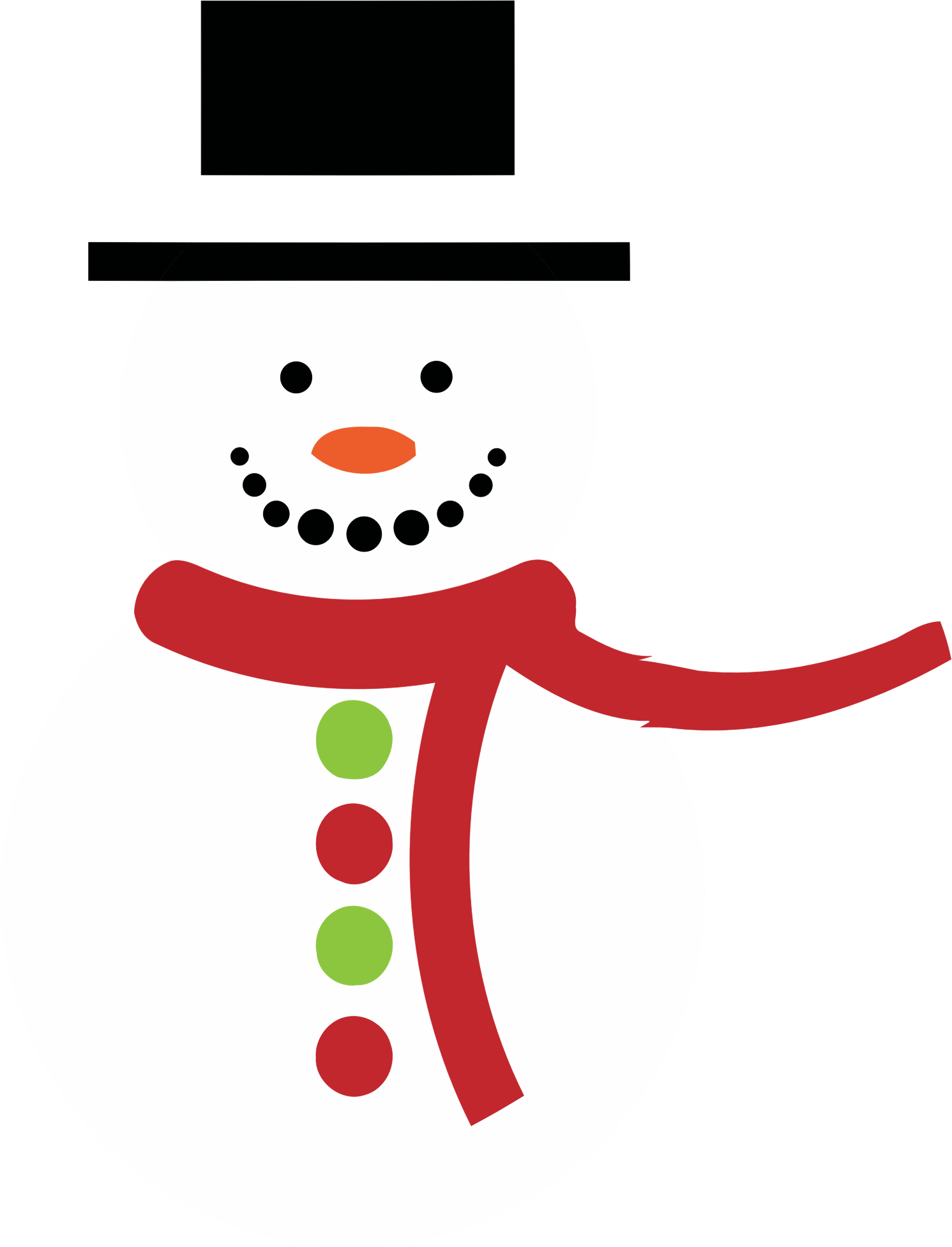 Snow Man - Boneka Salju Vektor (1491x1953)