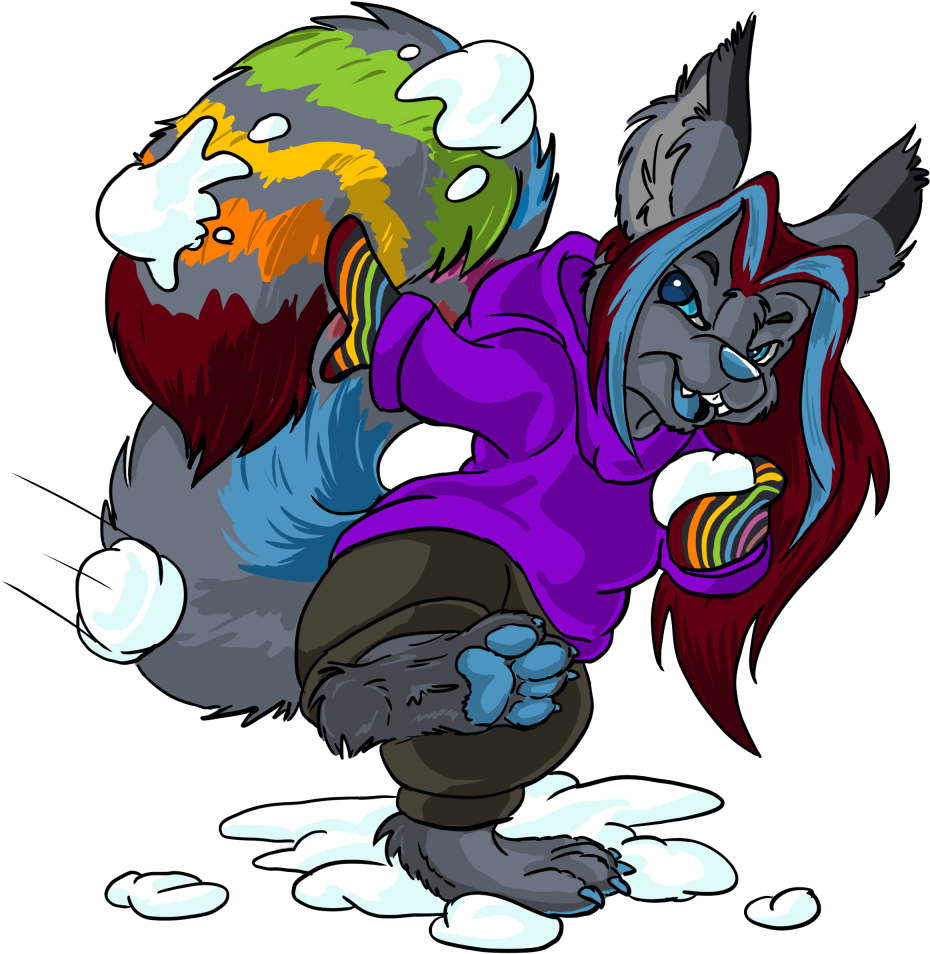 Snowball Fight Fluffy Bloodfang - Cartoon (960x1200)