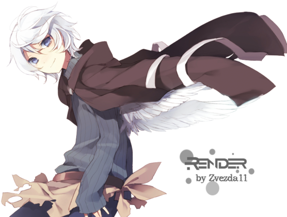Anime Boy By Zvezda11 - Anime Boy With White Hair And Brown Eyes (600x435)