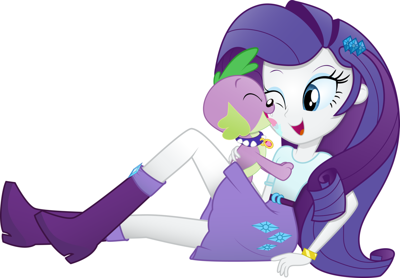 Rarity And Spike By Rainbownspeedash - Девочки Из Эквестрии Рарити (1280x890)